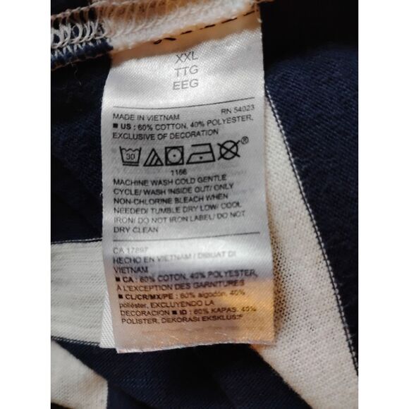 Old Navy, The Easy Tee Women's Size XXL Blue & White Stripped Long Sleeved Tee - Picture 7 of 9